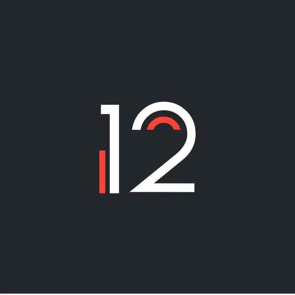 Número redondo 12 logotipo — Vetor de Stock