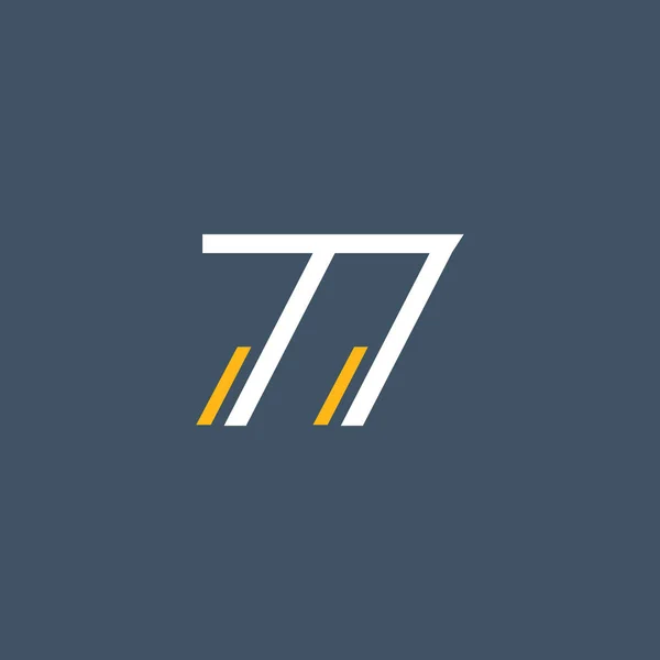Número redondo 77 logotipo — Vetor de Stock