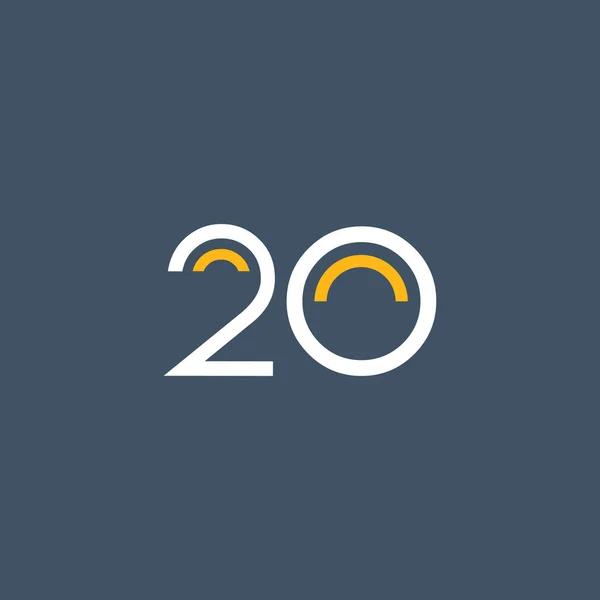 ラウンド数 20 のロゴ — ストックベクタ