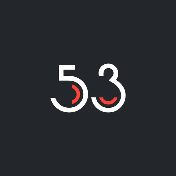 Круглый номер 53 логотип — стоковый вектор