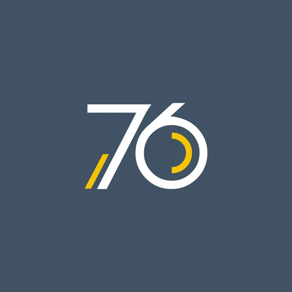 Zaokrouhlit číslo 76 logo — Stockový vektor