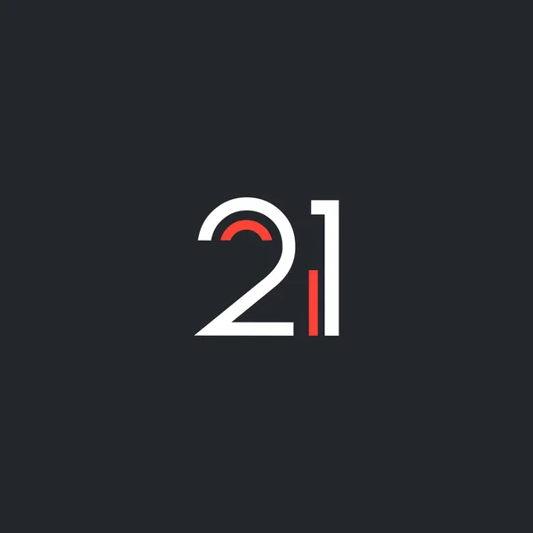 Logo rotondo numero 21 — Vettoriale Stock