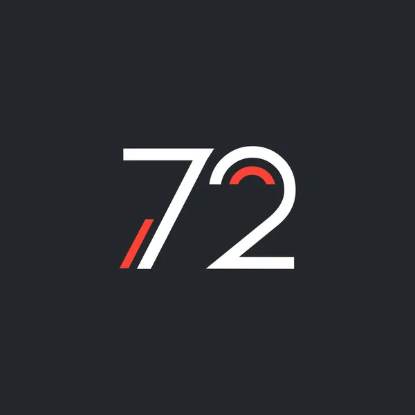 Okrągłe logo numer 72 — Wektor stockowy