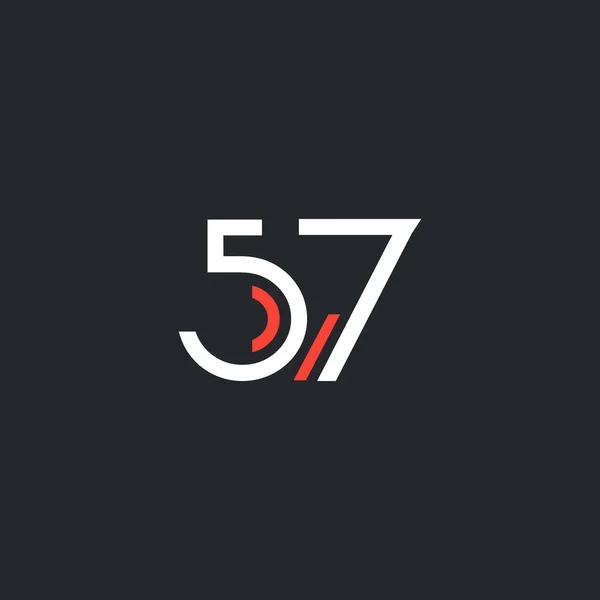 Круглий номер 57 логотип — стоковий вектор