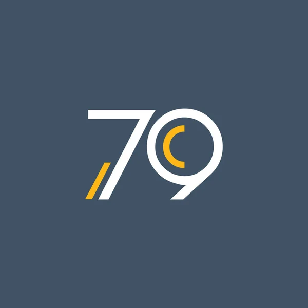 Круглый номер 79 логотип — стоковый вектор