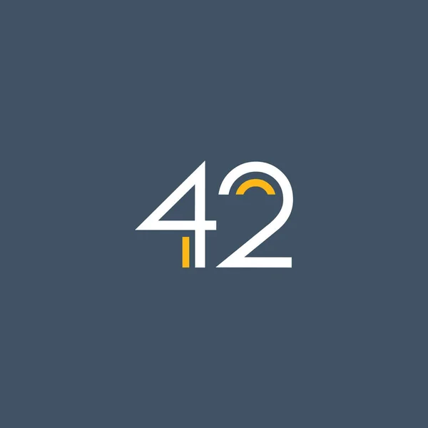 Numero rotondo 42 logo — Vettoriale Stock