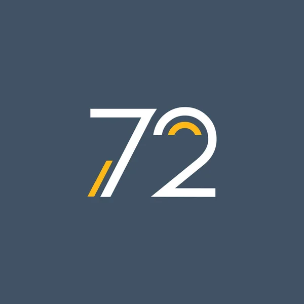Zaokrouhlit číslo 72 logo — Stockový vektor