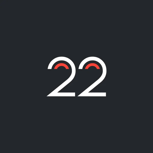 Круглый номер 22 логотип — стоковый вектор