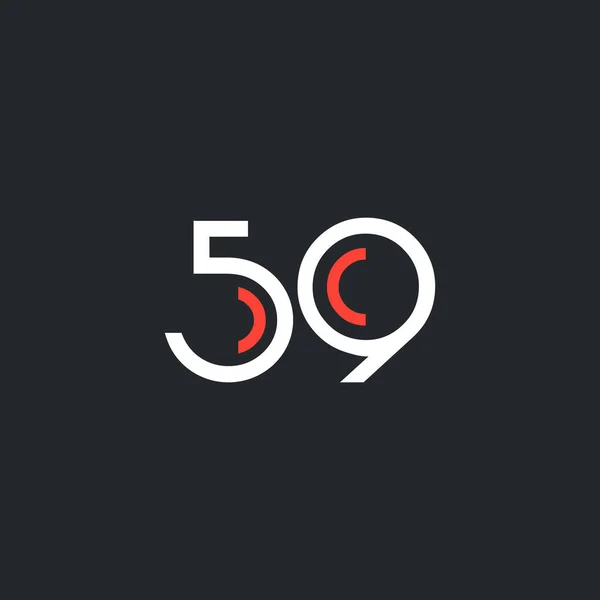 Runde Zahl 59 Logo — Stockvektor