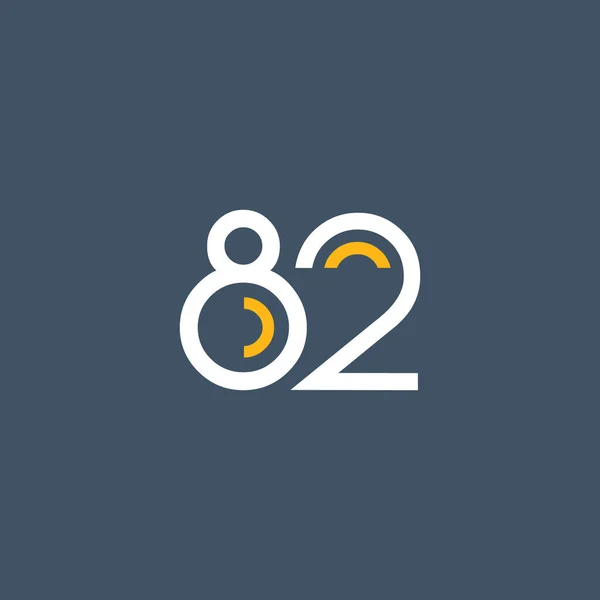 Pyöreä numero 82 logo — vektorikuva