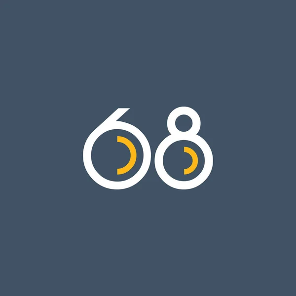 Numărul rotund 68 logo — Vector de stoc
