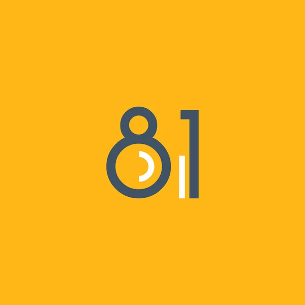 Okrągłe logo numer 81 — Wektor stockowy