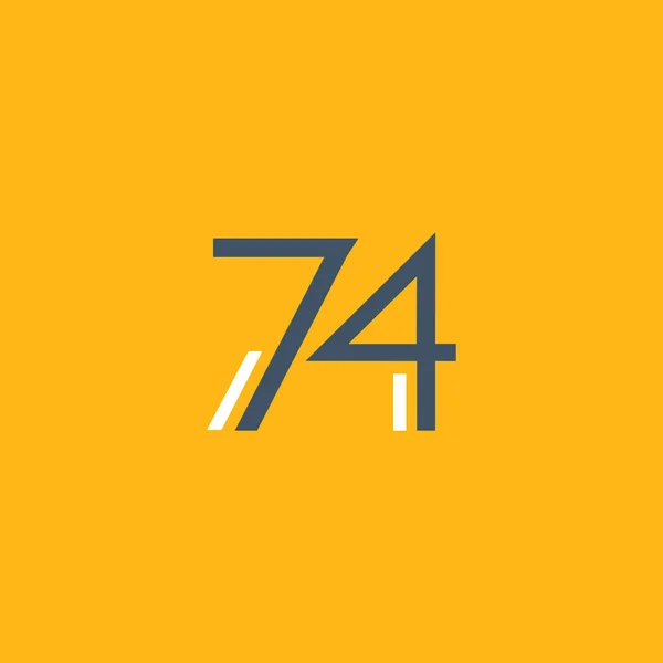 Zaokrouhlit číslo 74 logo — Stockový vektor