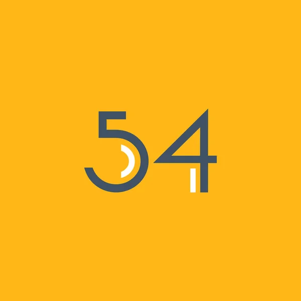 Numero rotondo 54 logo — Vettoriale Stock