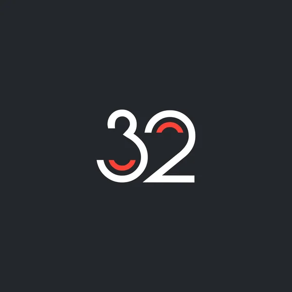 Número redondo 32 logotipo — Archivo Imágenes Vectoriales
