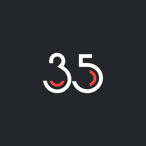 Ronde van nummer 35 logo — Stockvector