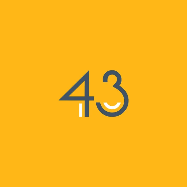 Numéro rond 43 logo — Image vectorielle