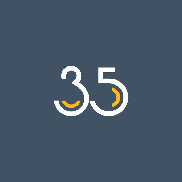 35 numaralı logo yuvarlak — Stok Vektör