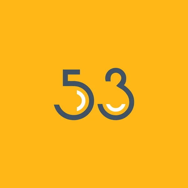 Numéro rond 53 logo — Image vectorielle