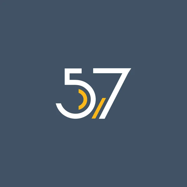 Número redondo 57 logotipo — Vetor de Stock