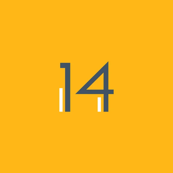 Numéro rond 14 logo — Image vectorielle
