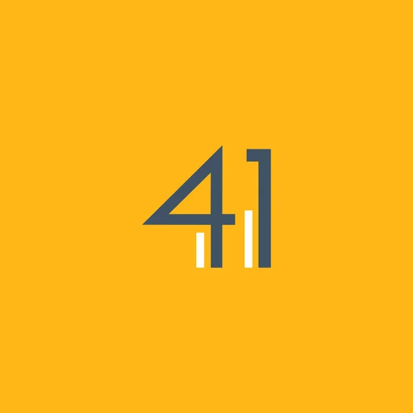 Runde Zahl 41 Logo — Stockvektor