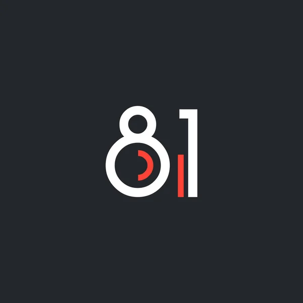 Ronde getal 81 logo — Stockvector