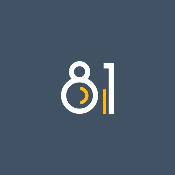 Número redondo 81 logo — Vector de stock