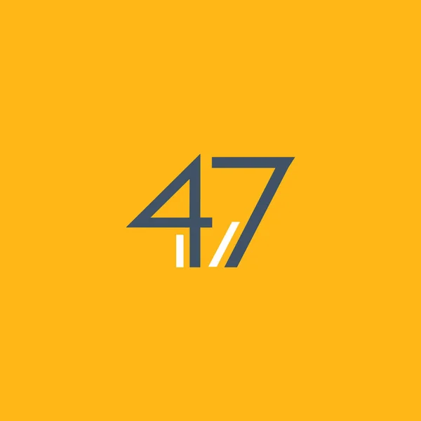 Runde Zahl 47 Logo — Stockvektor