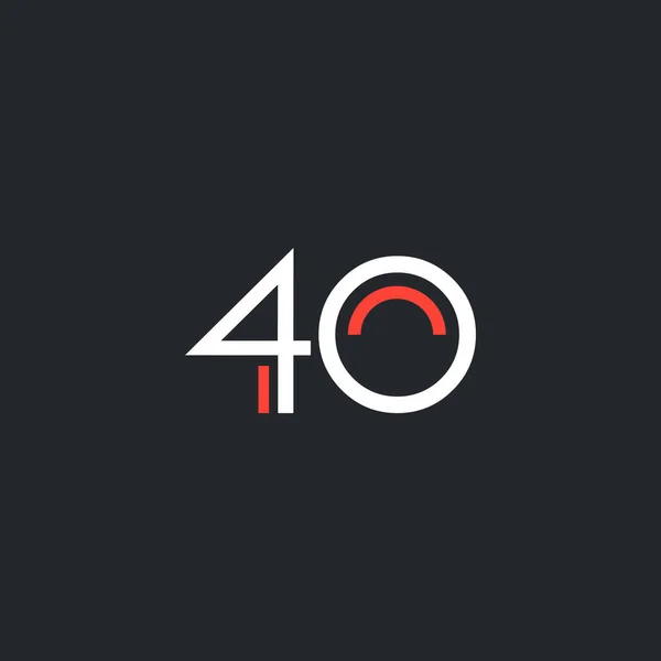 Numero rotondo 40 logo — Vettoriale Stock