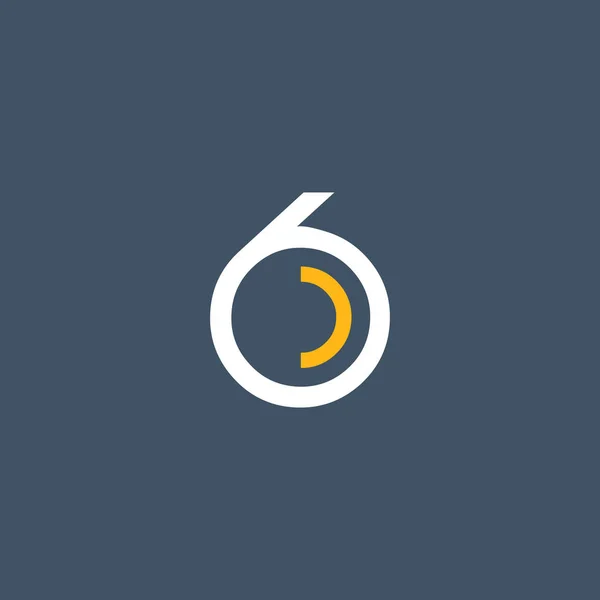 Ontwerp van logo met nummer 6 — Stockvector