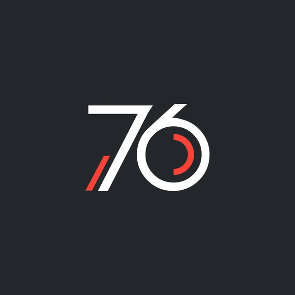 Круглий номер 76 логотип — стоковий вектор