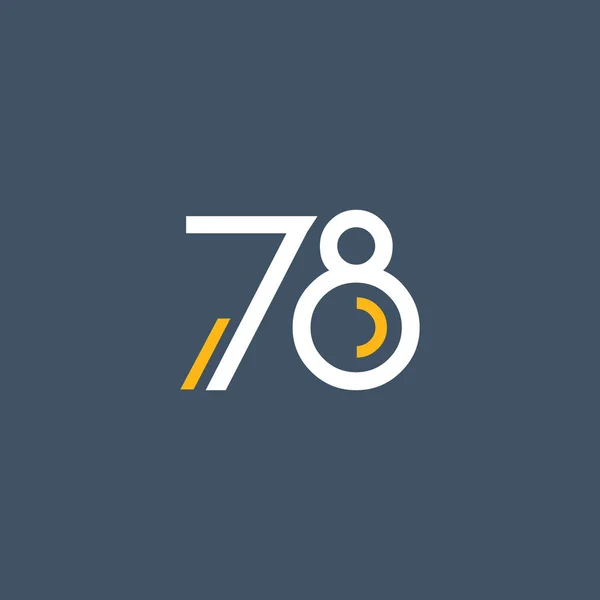 Runde Zahl 78 Logo — Stockvektor