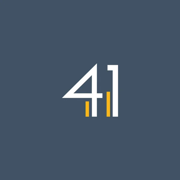 Runde Zahl 41 Logo — Stockvektor