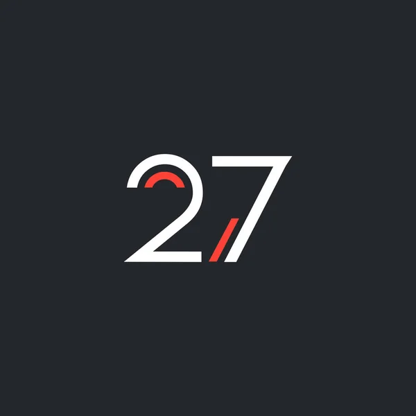 Numéro rond 27 logo — Image vectorielle