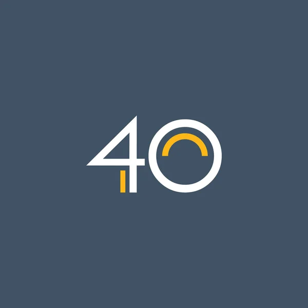 Круглый номер 40 логотип — стоковый вектор