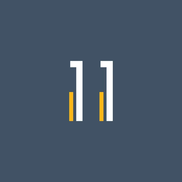 Número redondo 11 logotipo — Vetor de Stock