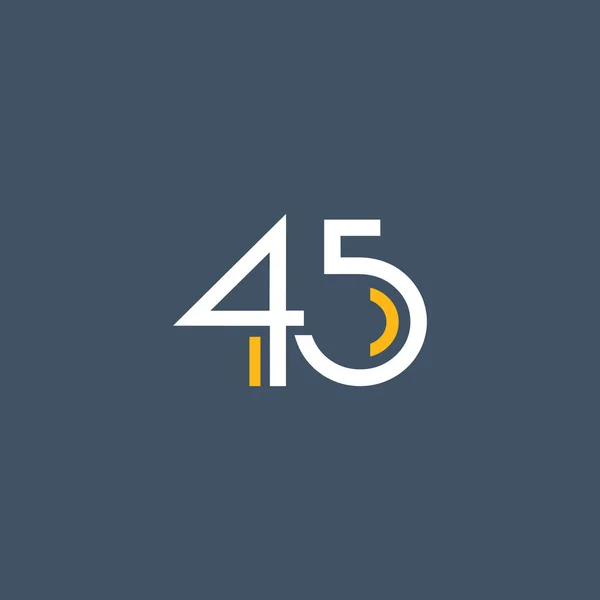 Runde Zahl 45 Logo — Stockvektor