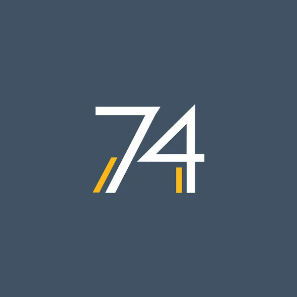 Número redondo 74 logotipo — Vetor de Stock