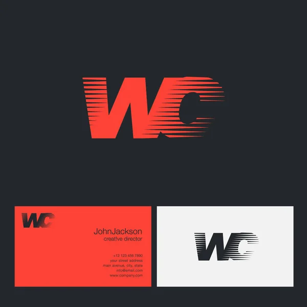 Logo de vitesse avec lettres Wc — Image vectorielle