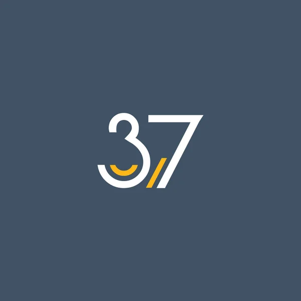 ラウンド数 37 ロゴ — ストックベクタ