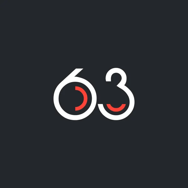 Sayı 63 logo yuvarlak — Stok Vektör
