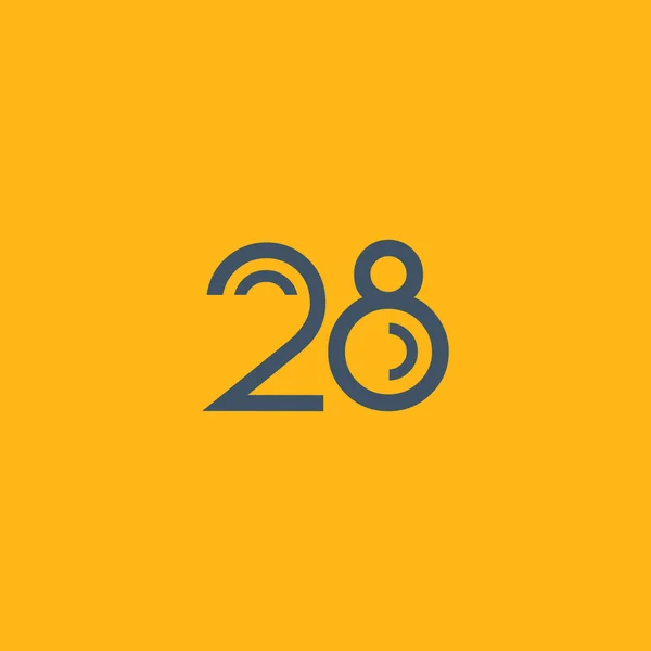 28 numara logo yuvarlak — Stok Vektör