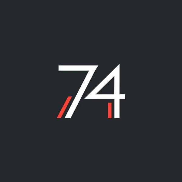 Στρογγυλό αριθμό 74 λογότυπο — Διανυσματικό Αρχείο