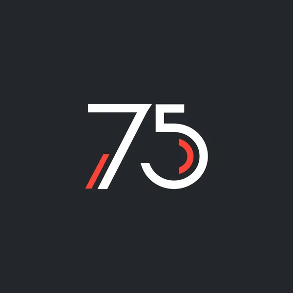 Στρογγυλό αριθμό 75 λογότυπο — Διανυσματικό Αρχείο