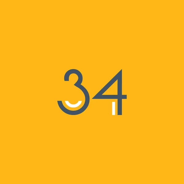 Número redondo 34 logo — Archivo Imágenes Vectoriales