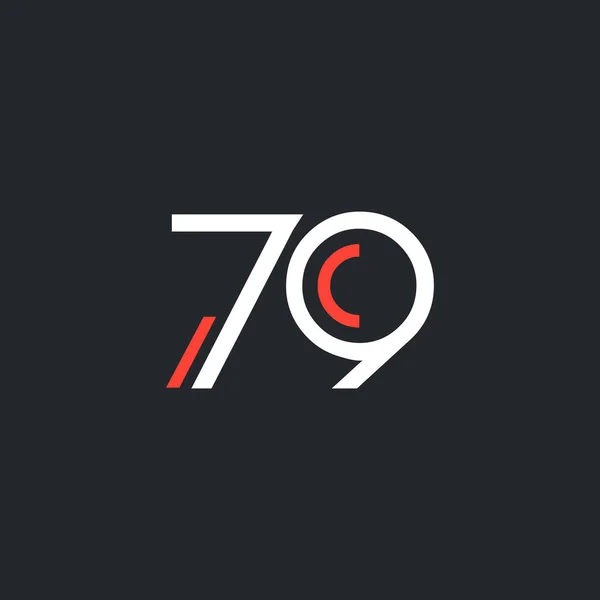 Sayı 79 logo yuvarlak — Stok Vektör