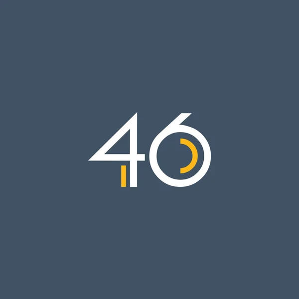 46 numaralı logo yuvarlak — Stok Vektör