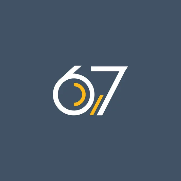 Kerek szám 67 logó — Stock Vector