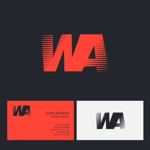 Logo de vitesse avec lettres Wa — Image vectorielle